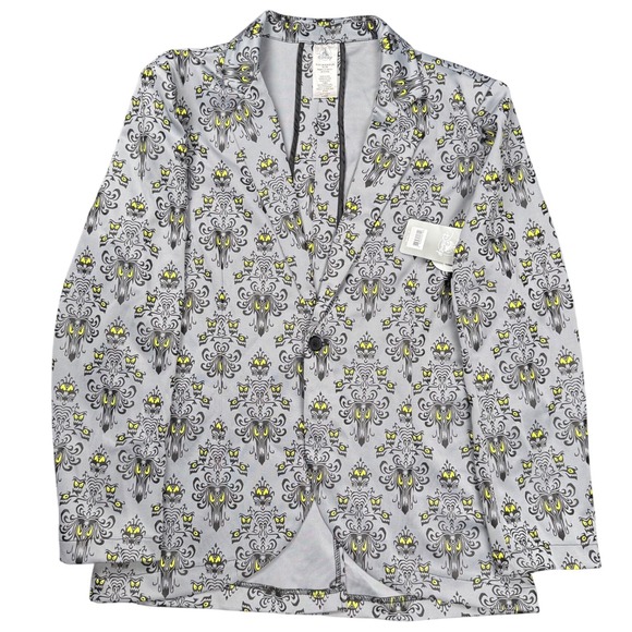 Disney Other - Disney Haunted Mansion Damask Pattern Blazer Jacket Glow in the Dark‎ S/M NWT